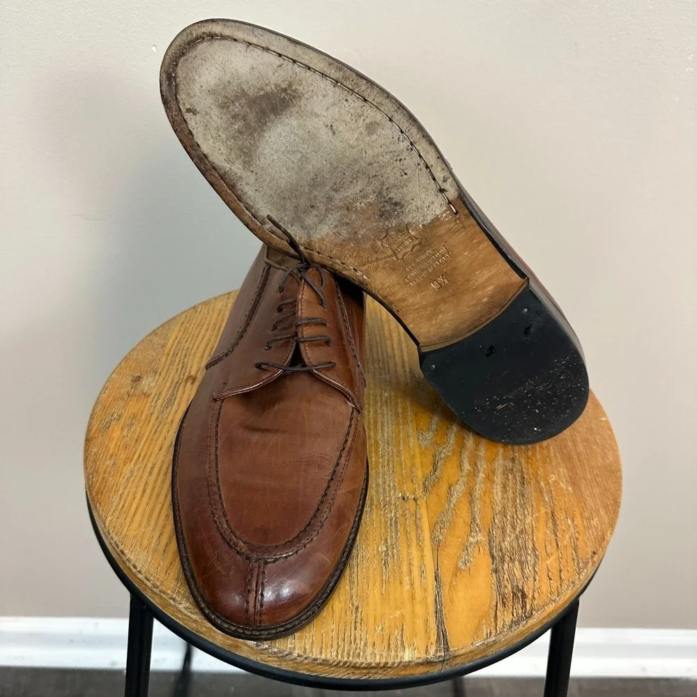Samuel Hubbard 4337-03 Mens 9.5 M Dress Shoes Brown Leather Split Toe Oxford
